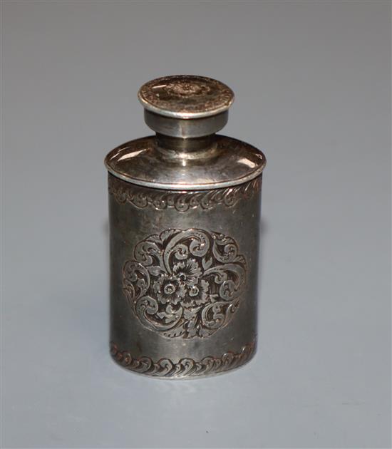 An 18th / 19th century Dutch? white metal scent bottle, 43mm.